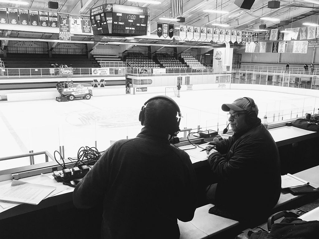 John and Joe are the voices of the Redmen Hockey games!