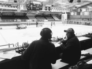 John and Joe are the voices of the Redmen Hockey games!