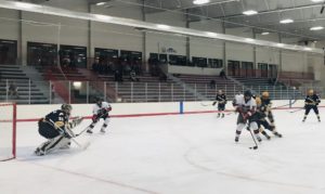 Tanner Phillips lines up the shot.