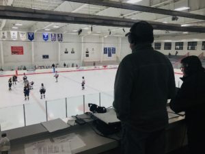 The view from the press box.