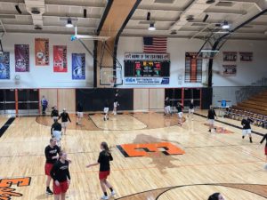 Marquette and Escanaba warm up ahead of their match-up.