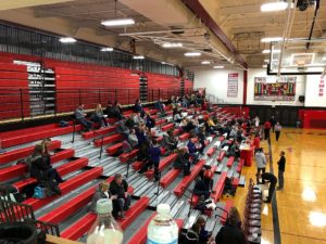 Fans file in for a Redettes-Braves showdown.