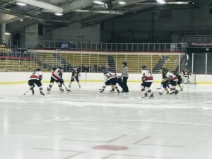 The puck drops and the Redmen are off.