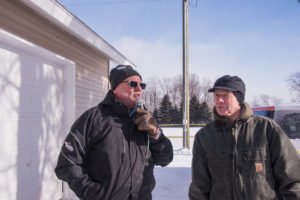 Todd Noordyk and Randy Girard from the Township welcoming everyone to the game.