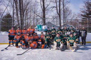 The Marquette Mutineers and NMU Wildcats at Lions Field Ice Rink in Marquette Township