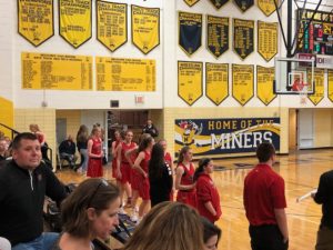 The Redettes line up.