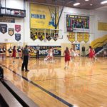 Some action at the Redettes' hoop.