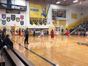 Some action at the Redettes' hoop.