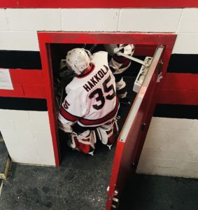 Goalie Brennen Hakkola.