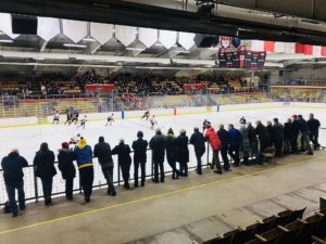 Fans take in the action.