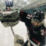 Up close and personal with Redmen goalie Tyler Bergwall.