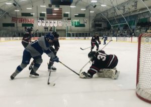 Bergwall stops the puck.