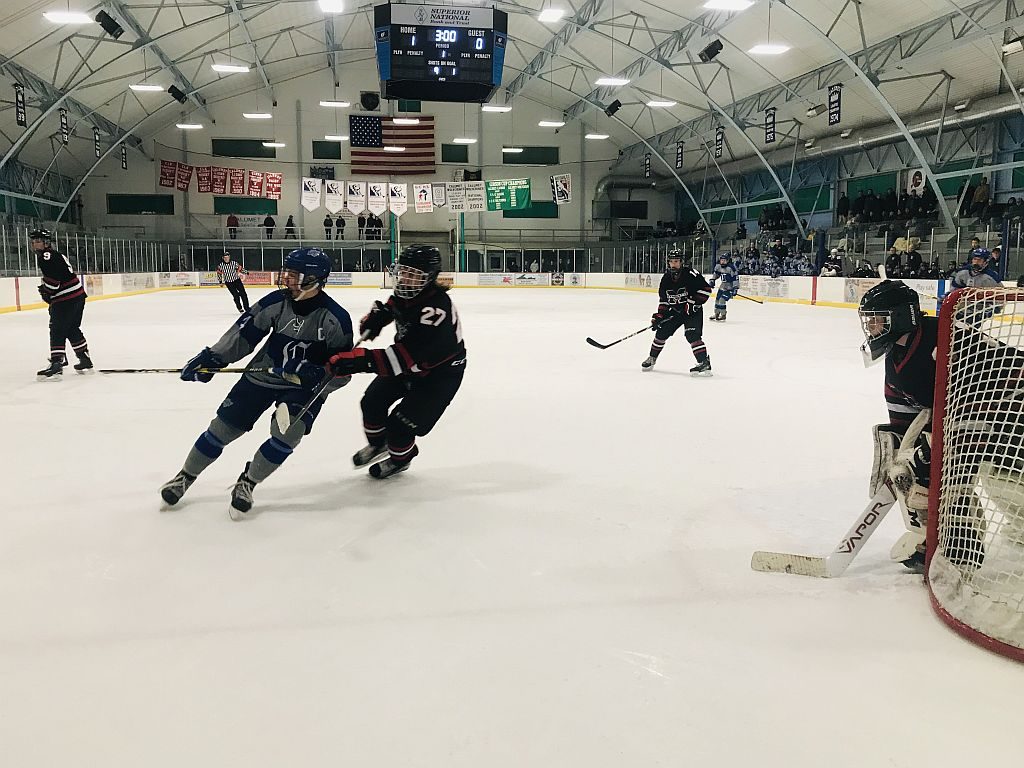 Some action close to the net.