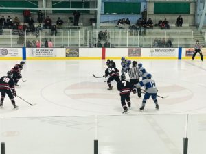 Some action at center ice.