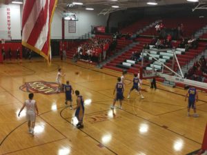 The Redmen defeated the Kingsford Flivvers at home 82-58!