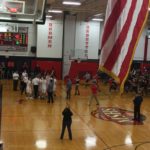 The start of the fans flooding the court