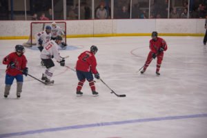 The Heat lining up a shot on goal.