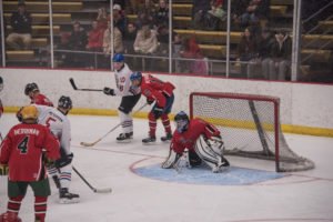 The Pigs take a shot on goal, but no good!