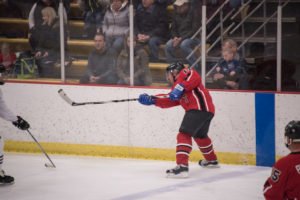 The Heat line up a shot on goal.