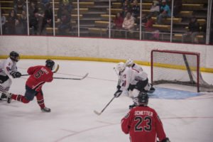 Taking a shot on net.