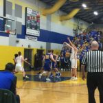 Grazulis finishes his shot at the free throw line.