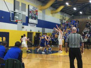 Grazulis finishes his shot at the free throw line.