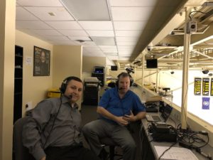 Dave Ellis and Mark Evans during The Sports Drive on Friday afternoon.