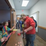 Getting everyone their lucky tickets for the night!