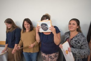 Our finalist checking to see who won the big prize!