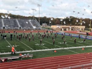 Muskegon warming up before the game