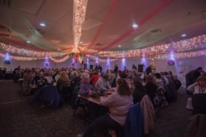 The banquet hall was decorated beautifully