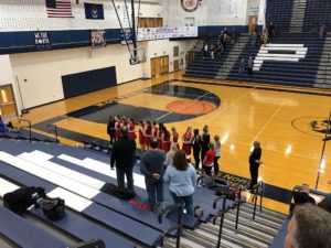 Marquette lining up for the National Anthem