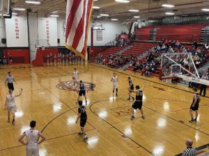 The Marquette Redmen bring the ball up the floor