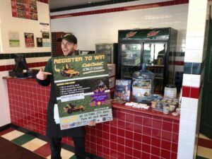 You could register at Jet's Pizza in Marquette or Escanaba.