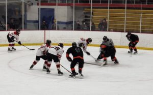 Some action down on the ice.