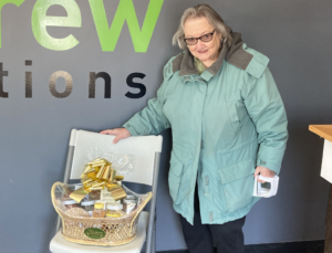 Lucille Scotti took home the gift basket prize from Tadych's Econo Foods!