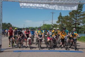 The starting line for the first wave!