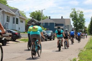 Bikers at the very first leg of the long ride