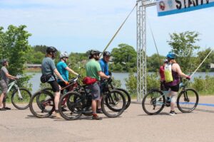 Pre-race chatter with racers eager to start