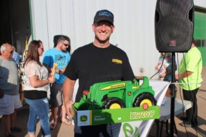 Carl Knofski from Harvey won the toy tractor from Northland!