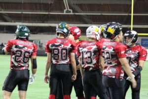 Palling around just before the game starts