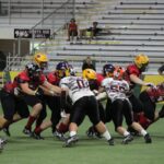 Both teams rush into each other!
