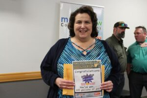 Karla Bressette of Marquette was the lucky winner of the Kountry Korner Crossroads gas card!