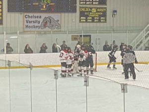 Redmen regrouping during the game