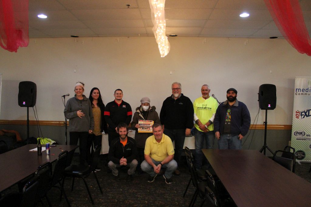 The mediaBrew crew with the grand prize winner