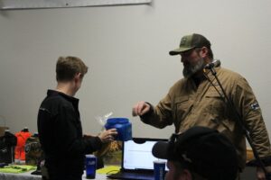 Adam and Dawn were on top of getting door prizes out