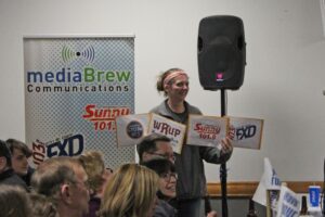 Abbie's ready for the winners!