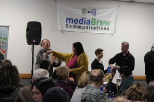 Abbie was there to offer the final prize envelopes