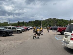 Racers were getting warmed up