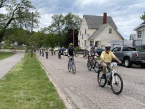 Each racer was being timed